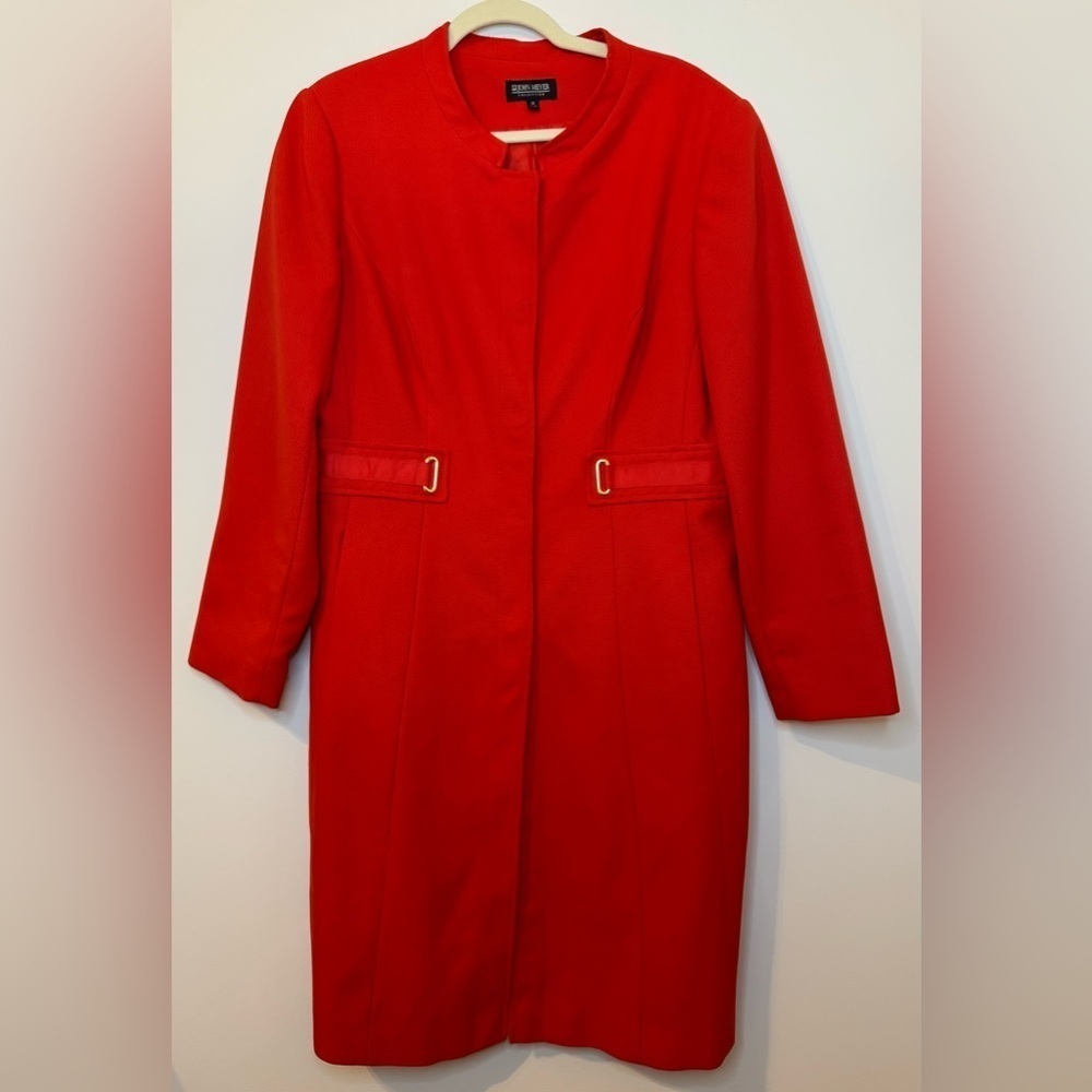 John Meyer Collection Women’s Red Long Dress Coat Size 14